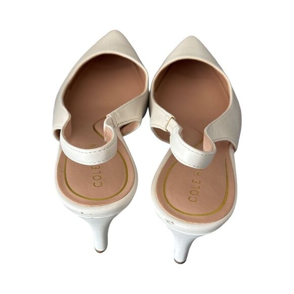 COLE HAAN VANDAM LEATHER SLING-BACK PUMP IVORY - Picture 4 of 11